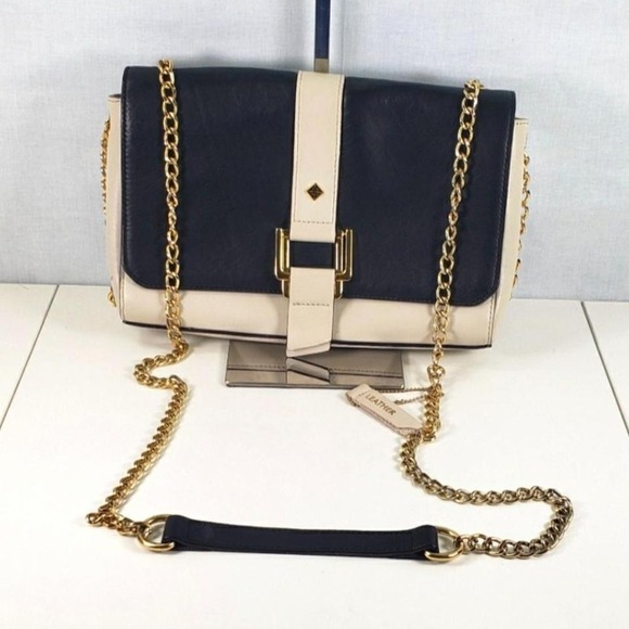 ANTONIO MELANI Handbags - Antonio Melani black and cream leather crossbody bag